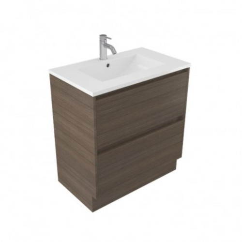 Fucina Vanity Floor 750 1 Taphole Vitreous China Top 2 Drawer Charred Oak Organic