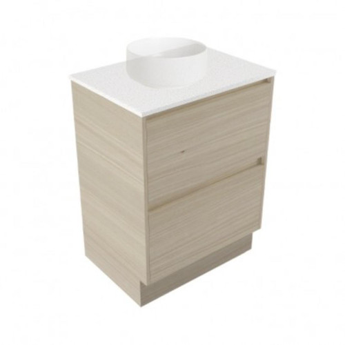 Fucina Vanity Floor 600 Motion E Stone Top 2 Drawer Seasoned Oak