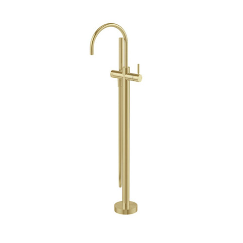 Vivid MKII Floor Mounted Bath Mixer With Hand Shower Brushed Gold