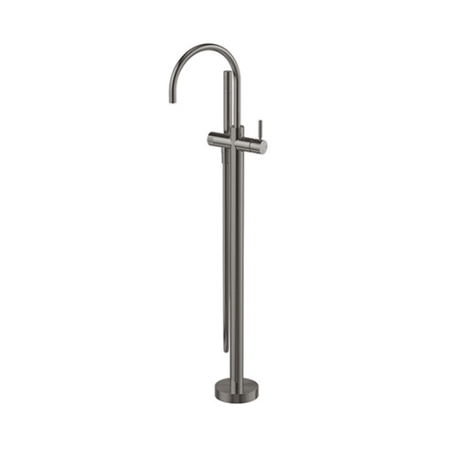 Vivid MKII Floor Mounted Bath Mixer With Hand Shower Brushed Carbon