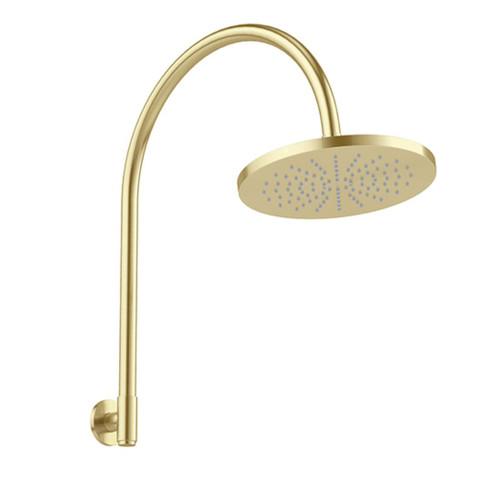 Vivid MKII High-Rise Shower Arm & Rose 250mm Brushed Gold
