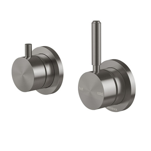 Vivid MKII Shower / Bath Diverter Mixer Pin Up Complete Kit Brushed Carbon