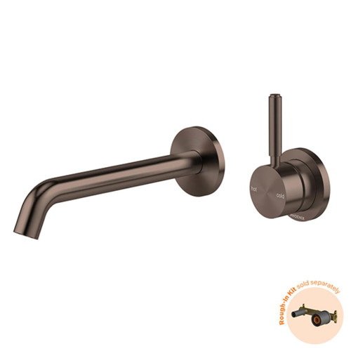 Vivid MKII Wall Basin / Bath Mixer Set Pin Up 200mm Brushed Bronze