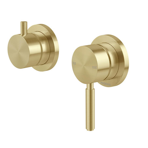 Vivid MKII Shower / Bath Diverter Mixer Complete Kit Brushed Gold