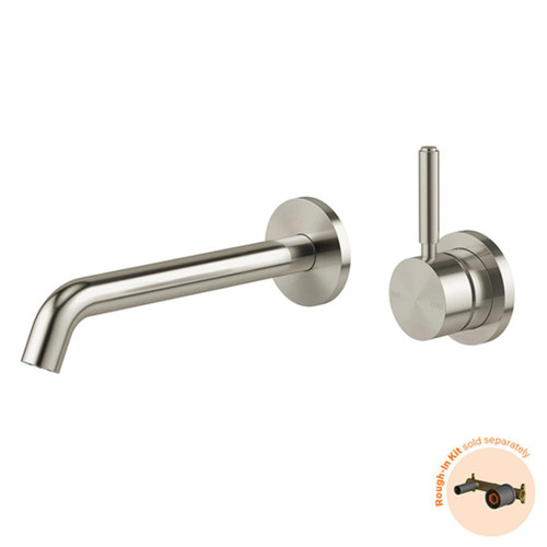 Vivid MKII Wall Basin / Bath Mixer Set Pin Up 200mm Brushed Nickel
