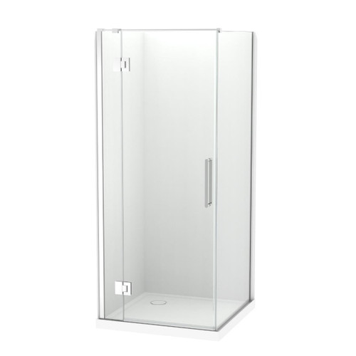 Raya Shower Enclosure Kit 900 x 900 2 Sided Flat Chrome Corner Waste