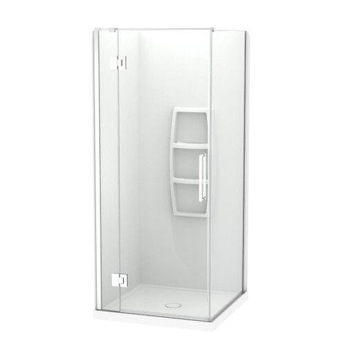 Raya Shower Enclosure Kit 900 x 900 2 Sided Side Moulded Chrome Centre Waste