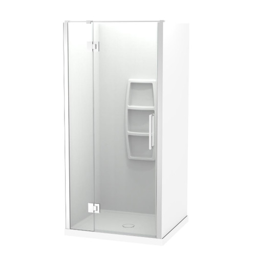 Raya Shower Enclosure Kit 1000 x 900 3 Sided 1000 Door Back Moulded Chrome
