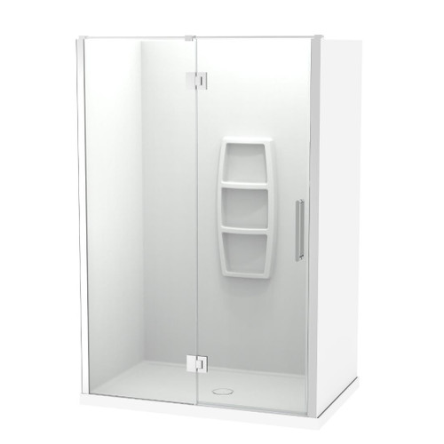 Raya Shower Enclosure Kit 1400 x 900 3 Sided 1400 Back Moulded Chrome