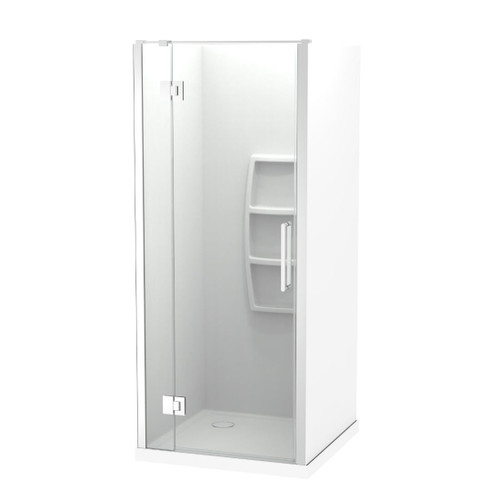 Raya Shower Enclosure Kit 900 x 900 3 Sided Back Moulded Chrome Corner Waste