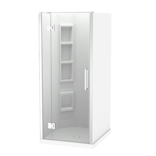 Raya Shower Enclosure Kit 1000 x 900 3 Sided 900 Door Left Hand Corner Moulded Chrome