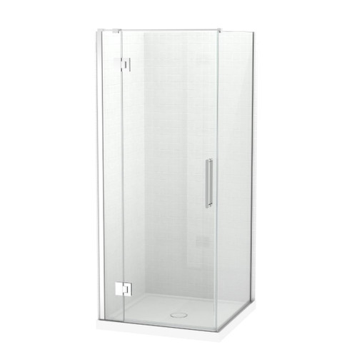 Raya Shower Enclosure Kit 900 x 900 2 Sided Tile Chrome Centre Waste