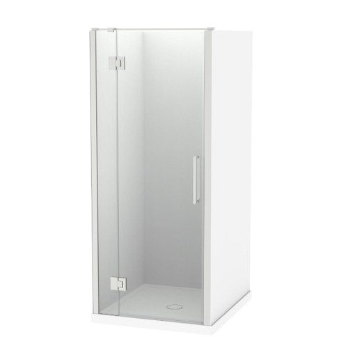 Raya Shower Enclosure Kit 1000 x 900 3 Sided 900 Door Flat Brushed Nickel