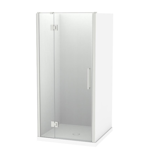 Raya Shower Enclosure Kit 1000 x 1000 3 Sided Flat Brushed Nickel Centre Waste