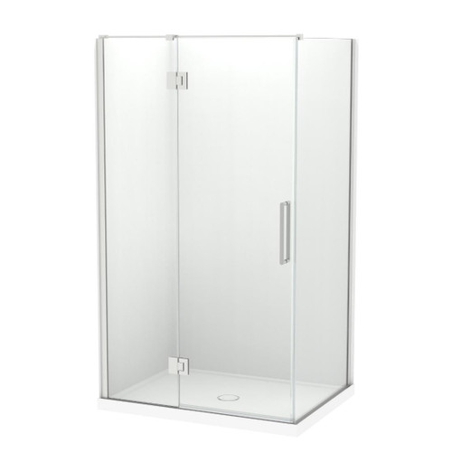 Raya Shower Enclosure Kit 1200 x 900 2 Sided Flat Brushed Nickel