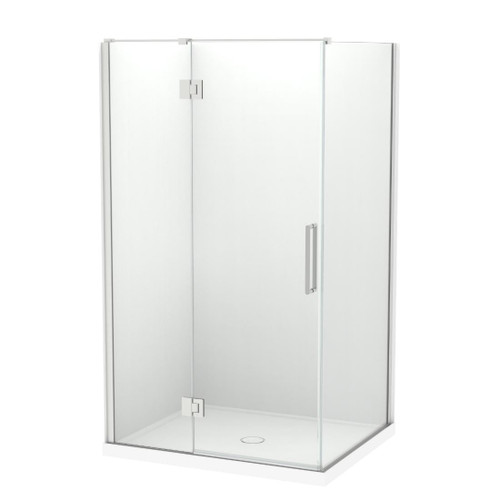 Raya Shower Enclosure Kit 1200 x 1000 2 Sided Flat Brushed Nickel