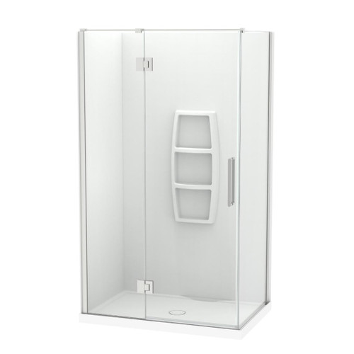 Raya Shower Enclosure Kit 1200 x 800 2 Sided 1200 Side Moulded Brushed Nickel