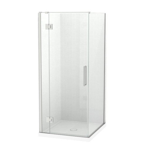 Raya Shower Enclosure Kit 1000 x 900 2 Sided 900 Door Tile Brushed Nickel