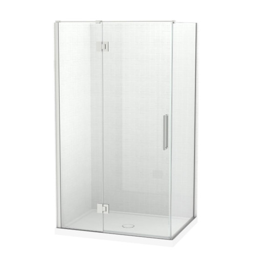 Raya Shower Enclosure Kit 1200 x 900 2 Sided Tile Brushed Nickel