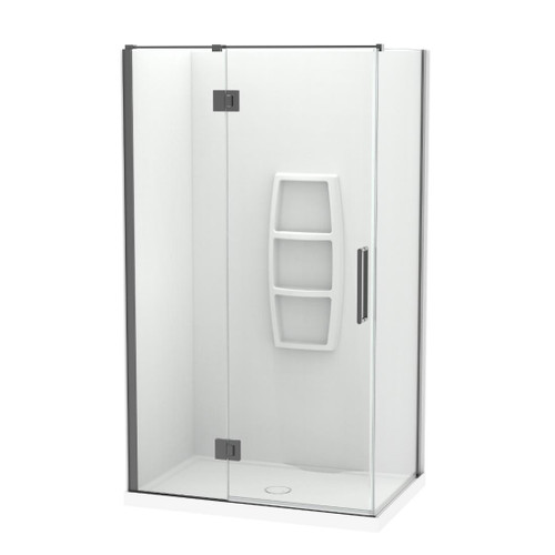 Raya Shower Enclosure Kit 1200 x 800 2 Sided 1200 Side Moulded Gun Metal