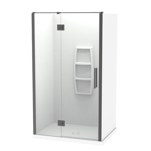 Raya Shower Enclosure Kit 1200 x 900 3 Sided 1200 Back Moulded Gun Metal