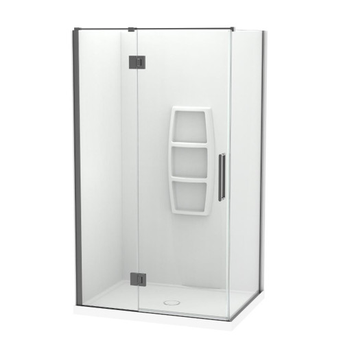 Raya Shower Enclosure Kit 1200 x 900 2 Sided 1200 Side Moulded Gun Metal