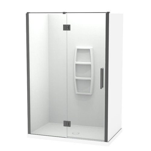 Raya Shower Enclosure Kit 1400 x 900 3 Sided 1400 Back Moulded Gun Metal