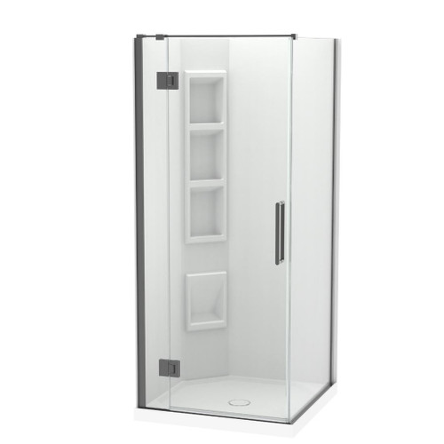 Raya Shower Enclosure Kit 900 x 900 2 Sided Corner Moulded Gun Metal