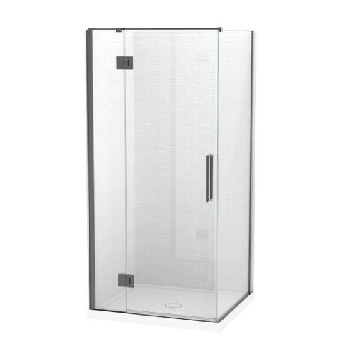 Raya Shower Enclosure Kit 1000 x 900 2 Sided 1000 Door Tile Gun Metal