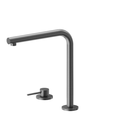 N21 Sink Mixer 2 Tap Holes With "L" Swivel Spout PVD Gunmetal