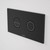 Invisi Series II Flush Plate and Buttons Round Dual Buttons Matte Black 237088B