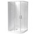 Cezanne Rounded Shower 1000 x 1000mm 2-Sided Flat Wall Sliding Door Corner Waste White 1CZ2W11RFLRC