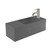 Bare Concrete Wall Basin Right 600mm Grey Steel 85494GS