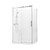 Evora Square Corner Shower Sliding Door 1200 x 900mm Metallic Flat Wall Right Hand Centre Waste