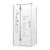 Evora Square Corner Shower Pivot Door 900 x 900mm Metallic Side Recessed Wall Rear Waste