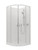 Valencia Elite Sliding Door Shower Round Corner 900 x 900mm Flat Wall Centre Waste White Trim
