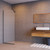 Reeded Glass Curved Panel 900 x 1960mm High Gun Metal