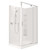 Valencia Elite Pivot Door Shower Left Corner 1200 x 900mm Corner Contour Plus Centre Waste Satin Silver Trim