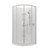 Valencia Elite Sliding Door Shower Round Corner 900 x 900mm Corner Contour Plus Rear Waste Satin Silver Trim