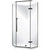 Edge Frameless Angled Shower Enclosure Flat Wall Pivot Door 1000 x 1000mm x 2m High Black
