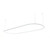Shower track 2000 X 800 Oval Bath Set C/W 4 X 600mm Hangers White
