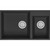 Duro Granite Milan Bowl and 3/4 Sink Right Black WBP761203