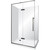 Edge Frameless Shower Enclosure Left Hand Flat Wall Pivot Door 1400 x 1000mm x 2m High Black