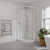 Brighton Offset Waste Wall Liner Corner Moulded 1000 x 1000mm Curved White