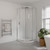 Brighton Offset Waste Wall Liner Corner Moulded 1000 x 1000mm Curved Chrome