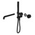 Kara Progressive Shower System Separate Plate With Spout 230mm Trim Kit Matte Black