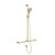 Mecca Care 32mm T Bar Grab Rail And Adjustable Shower Set 1100X750mm Brushed Gold