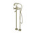 York Freestanding Bath Set With Metal Hand Shower Aged Brass