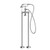 York Freestanding Bath Set With White Porcelain Hand Shower Chrome