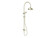 York Twin Shower With White Porcelain Hand Shower Aged Brass